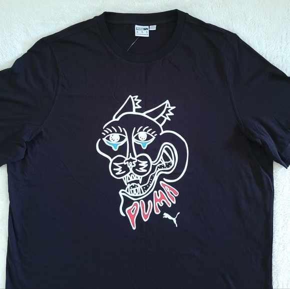 PUMA "Crying Cat" Black🖤 Graphic Tee👕 - NWT - Picture 11 of 14